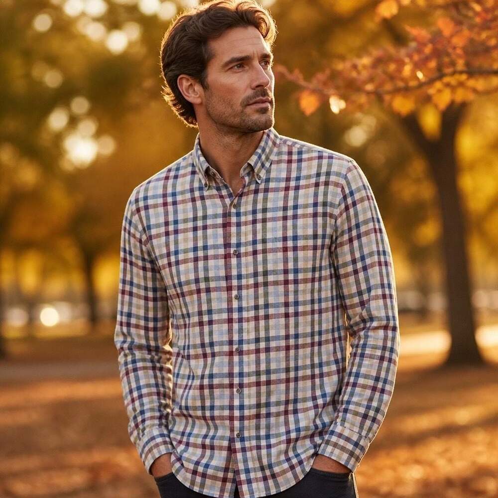 Peter Millar Men's Long Sleeve Plaid Button-Down Sport Shirt Size L